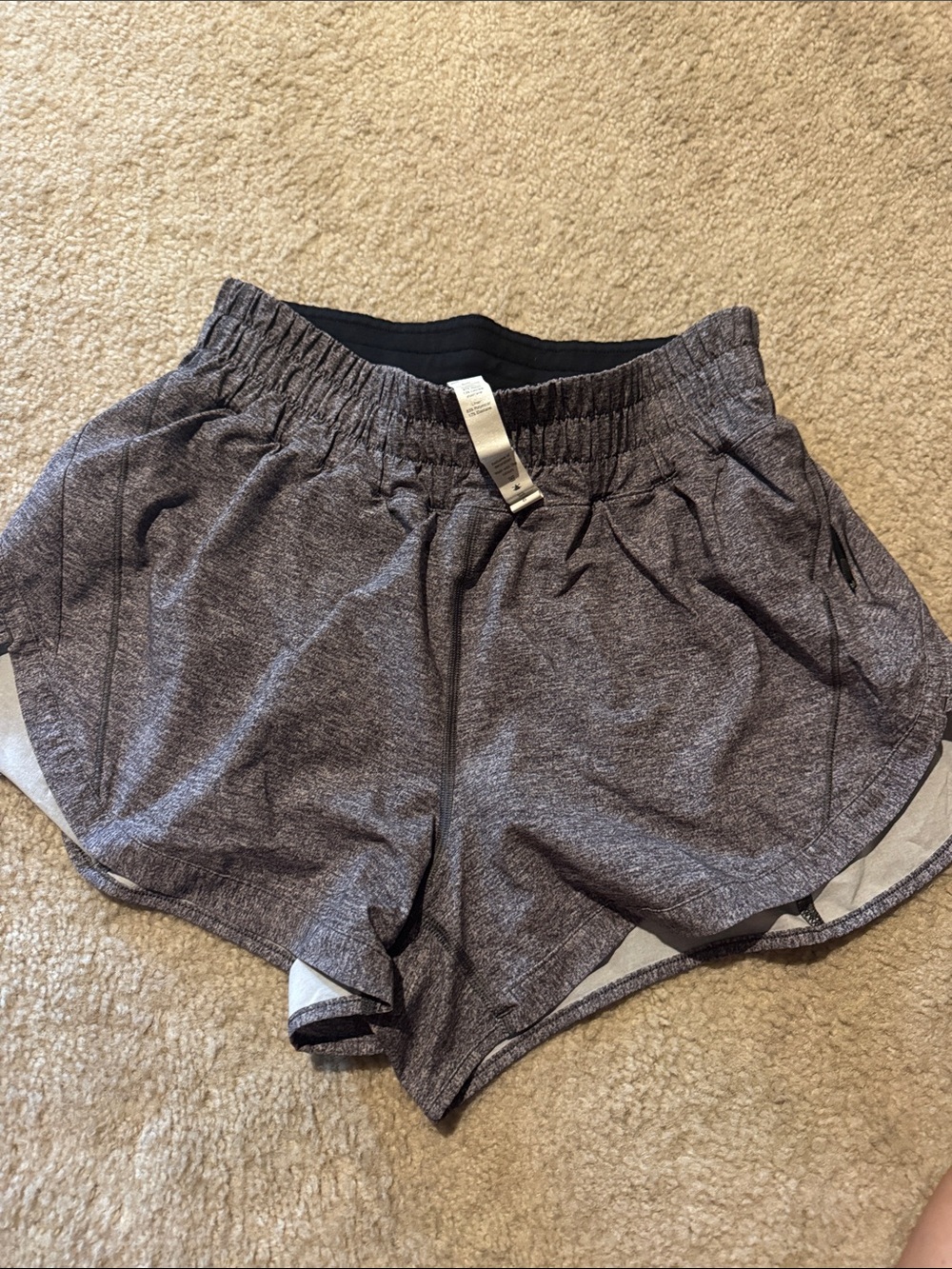 lululemon athletica Heather Charcoal Running Shorts